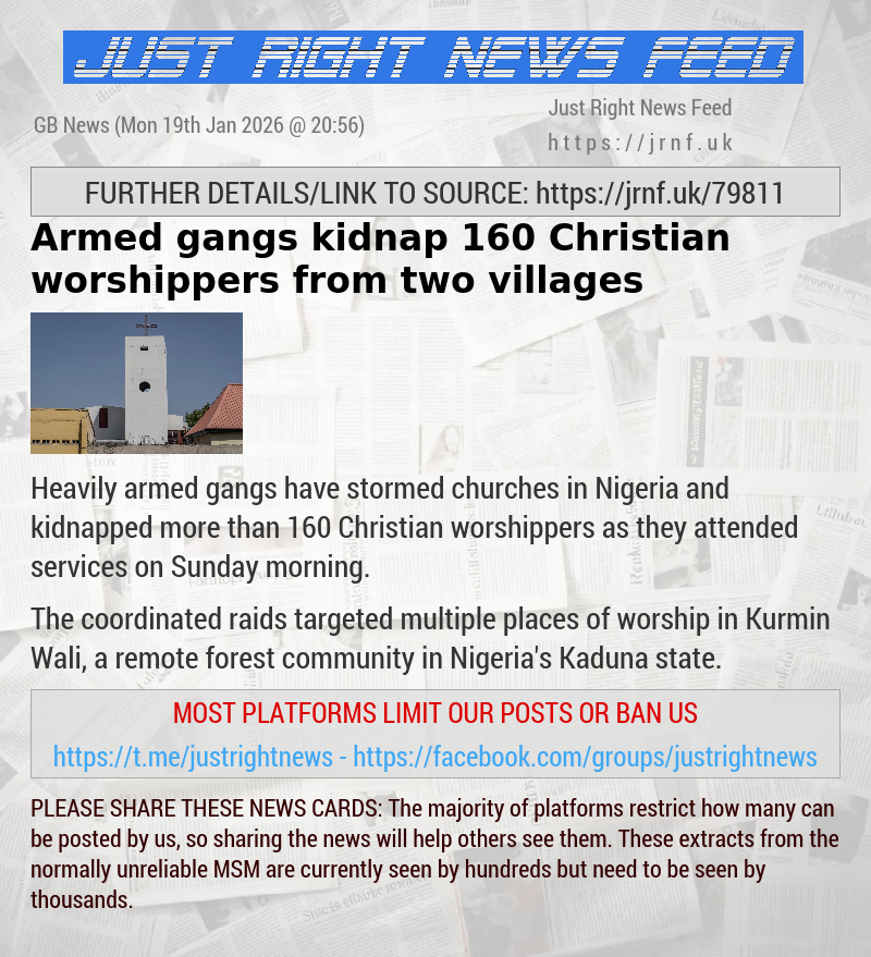 Armed gangs kidnap 160 Christian worshippers from two villages