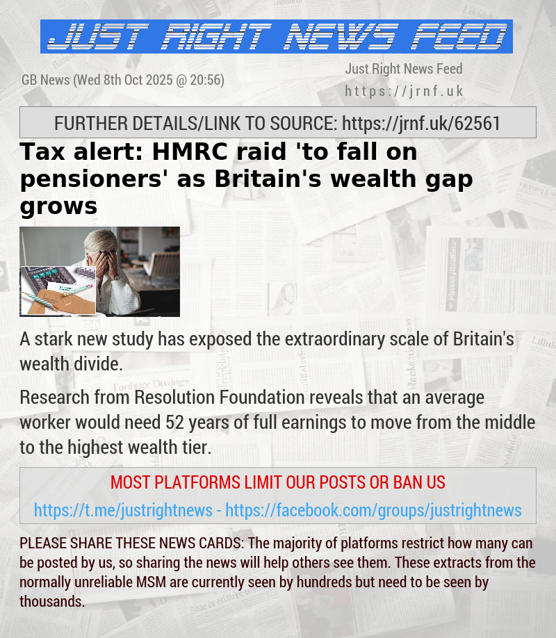 Tax alert: HMRC raid ’to fall on pensioners’ as Britain’s wealth gap grows