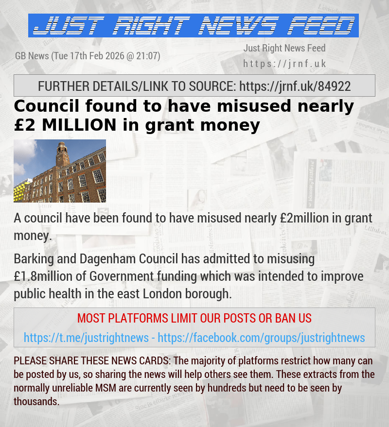 Council found to have misused nearly &pound;2 MILLION in grant money