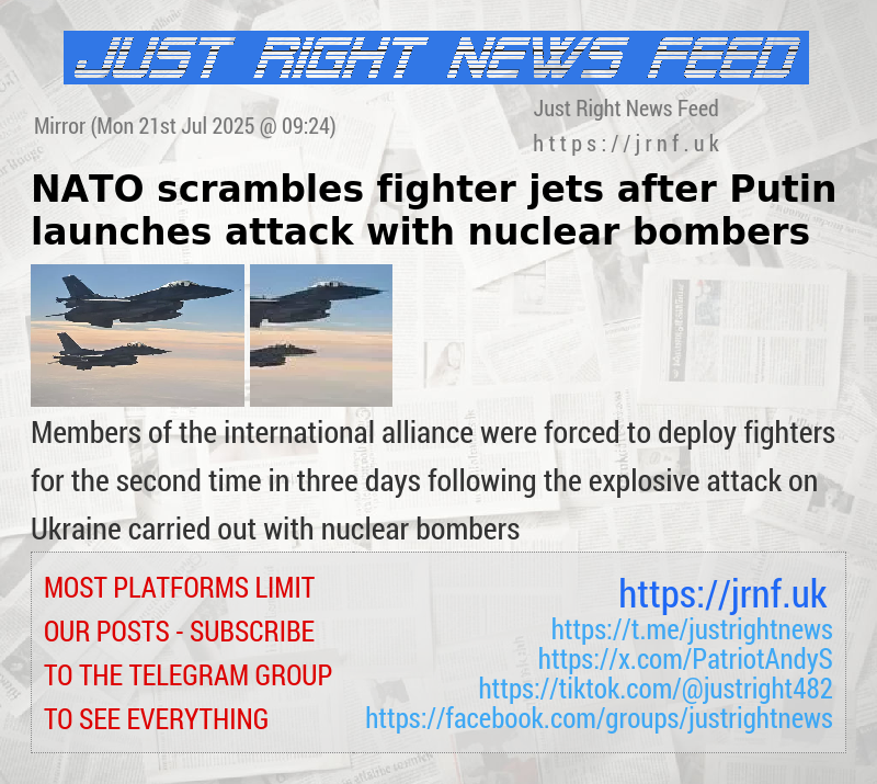 NATO scrambles fighter jets after Putin launches attack with nuclear bombers
