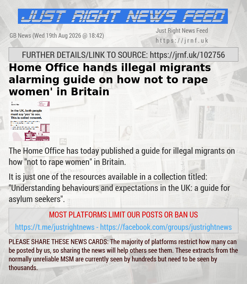 Home Office hands illegal migrants alarming guide on how ‘not to rape women’ in Britain
