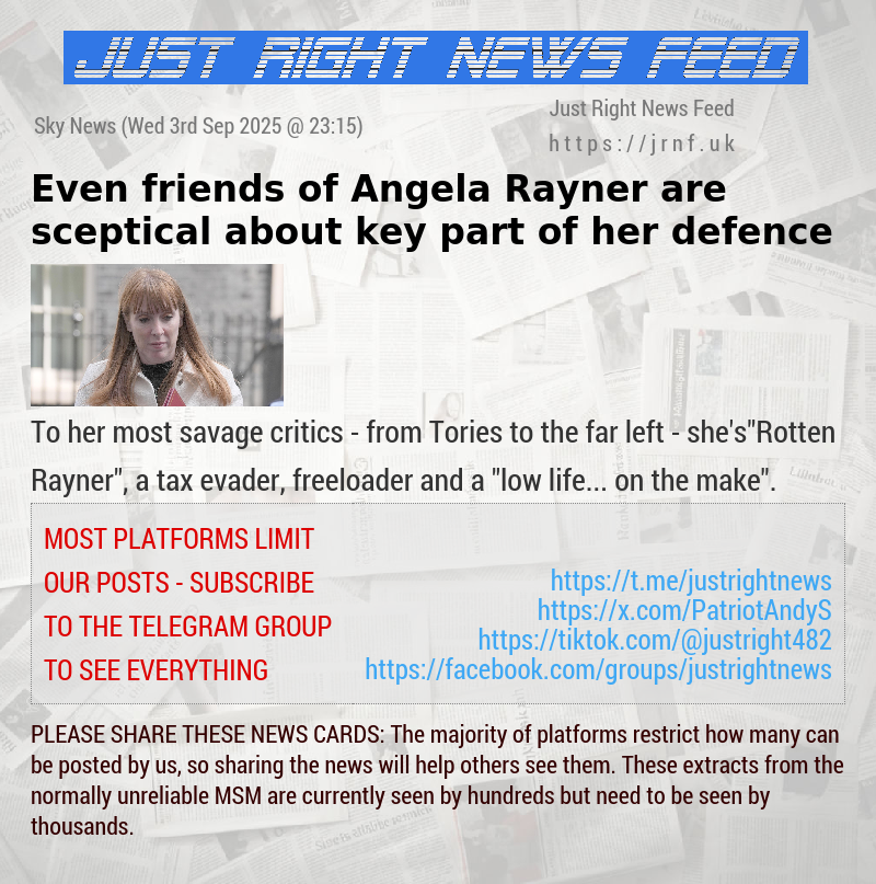Even friends of Angela Rayner are sceptical about key part of her defence