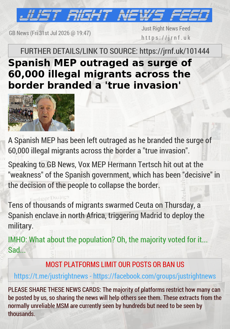 Spanish MEP outraged as surge of 60,000 illegal migrants across the border branded a ’true invasion’