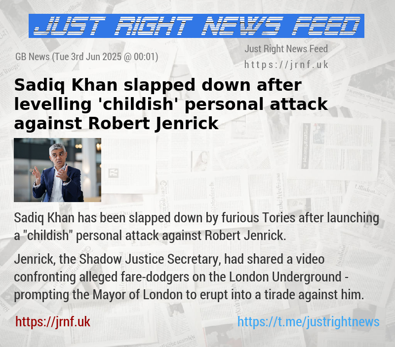 Sadiq Khan slapped down after levelling ’childish’ personal attack against Robert Jenrick