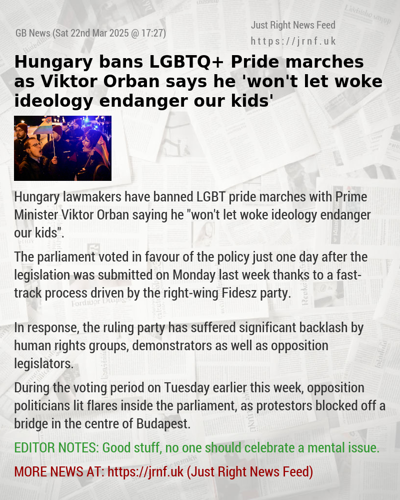 Hungary bans LGBTQ+ Pride marches as Viktor Orban says he ’won’t let woke ideology endanger our kids’