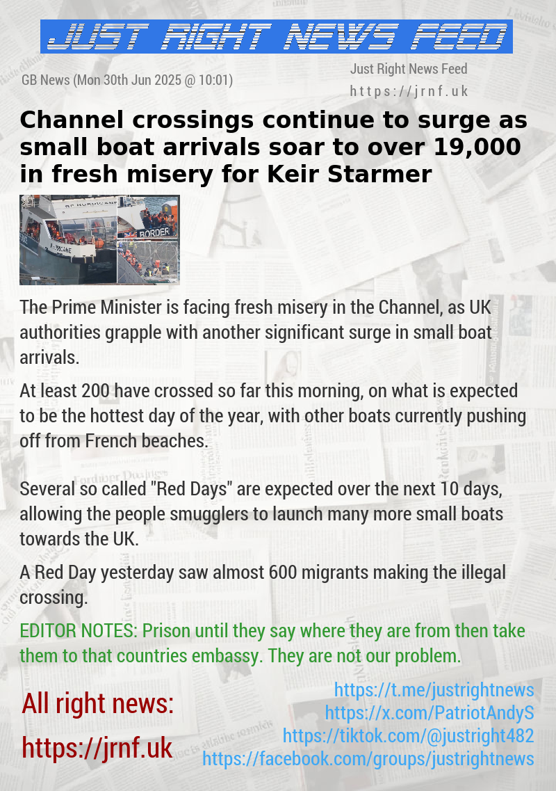 Channel crossings continue to surge as small boat arrivals soar to over 19,000 in fresh misery for Keir Starmer