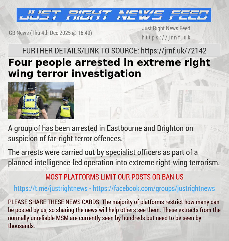 Four people arrested in extreme right—wing terror investigation