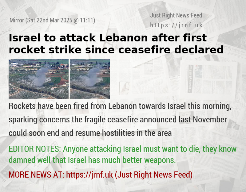 Israel to attack Lebanon after first rocket strike since ceasefire declared