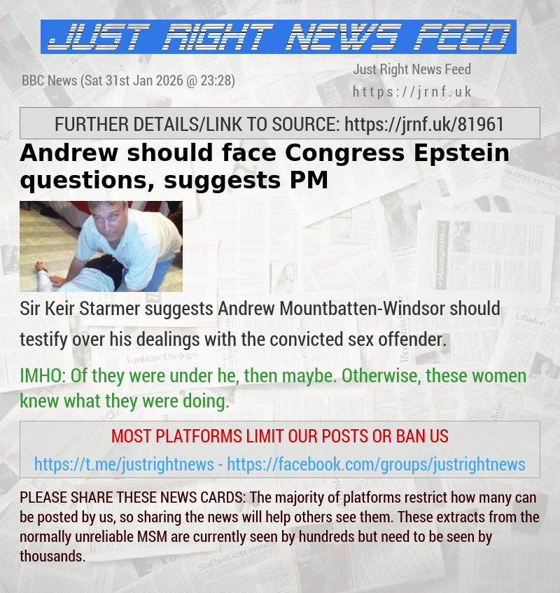Andrew should face Congress Epstein questions, suggests PM