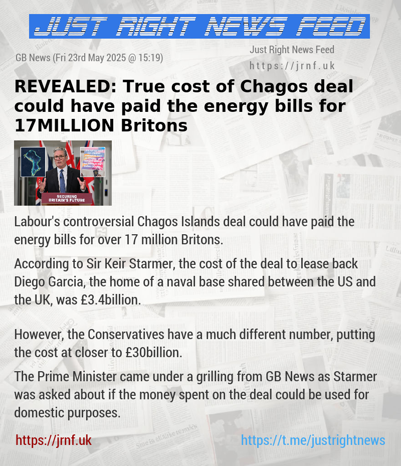 REVEALED: True cost of Chagos deal could have paid the energy bills for 17MILLION Britons