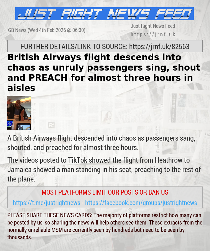 British Airways flight descends into chaos as unruly passengers sing, shout and PREACH for almost three hours in aisles