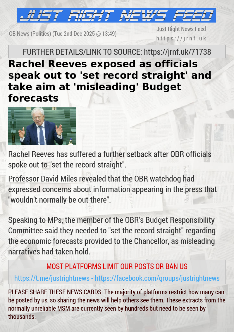 Rachel Reeves exposed as officials speak out to ’set record straight’ and take aim at ’misleading’ Budget forecasts