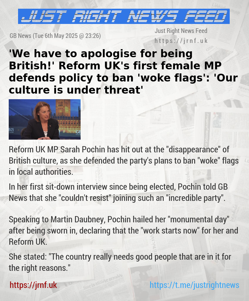 ’We have to apologise for being British!’ Reform UK’s first female MP defends policy to ban ’woke flags’: ’Our culture is under threat’