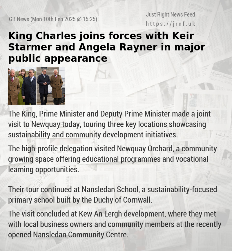 King Charles joins forces with Keir Starmer and Angela Rayner in major public appearance