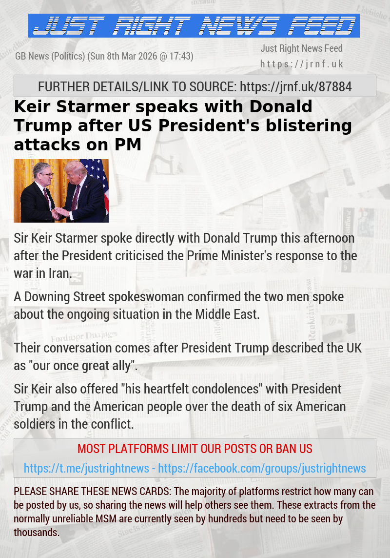 Keir Starmer breaks silence on Donald Trump’s blistering attack on Iran inaction after call with President