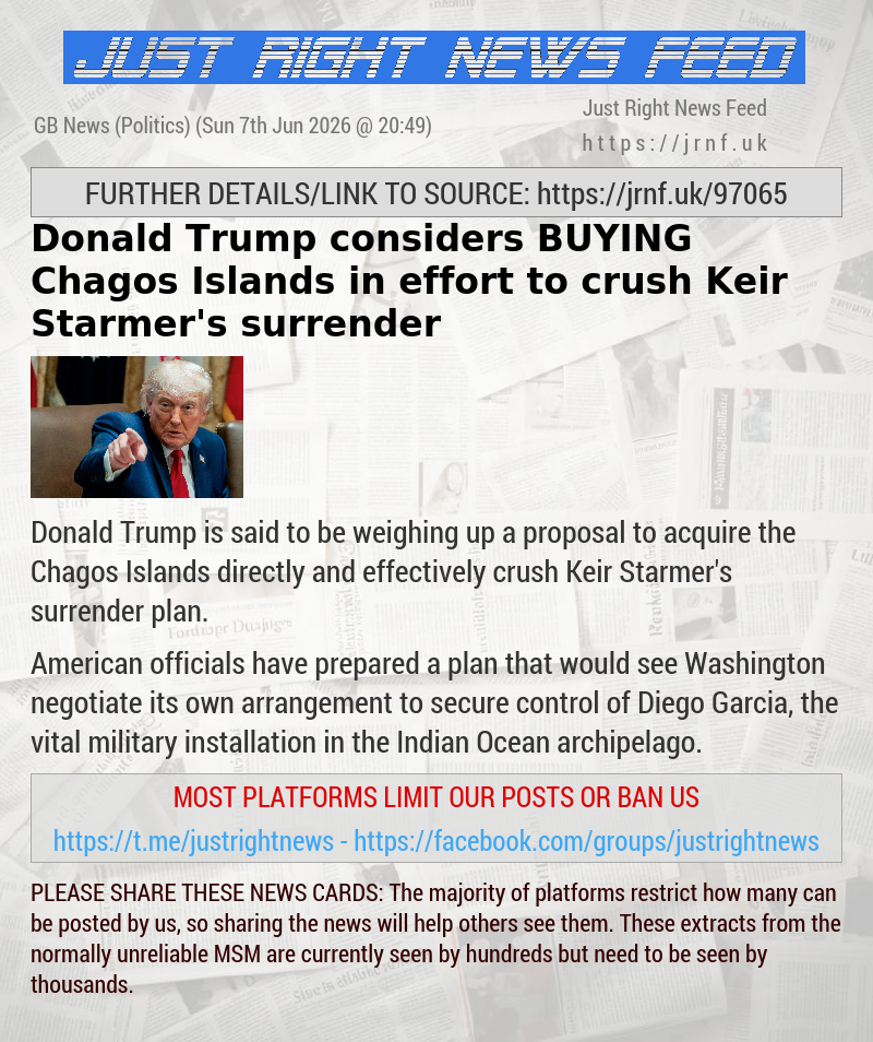 Donald Trump considers BUYING Chagos Islands in effort to crush Keir Starmer’s surrender