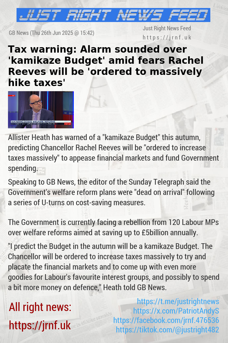 Tax warning: Alarm sounded over ’kamikaze Budget’ amid fears Rachel Reeves will be ’ordered to massively hike taxes’