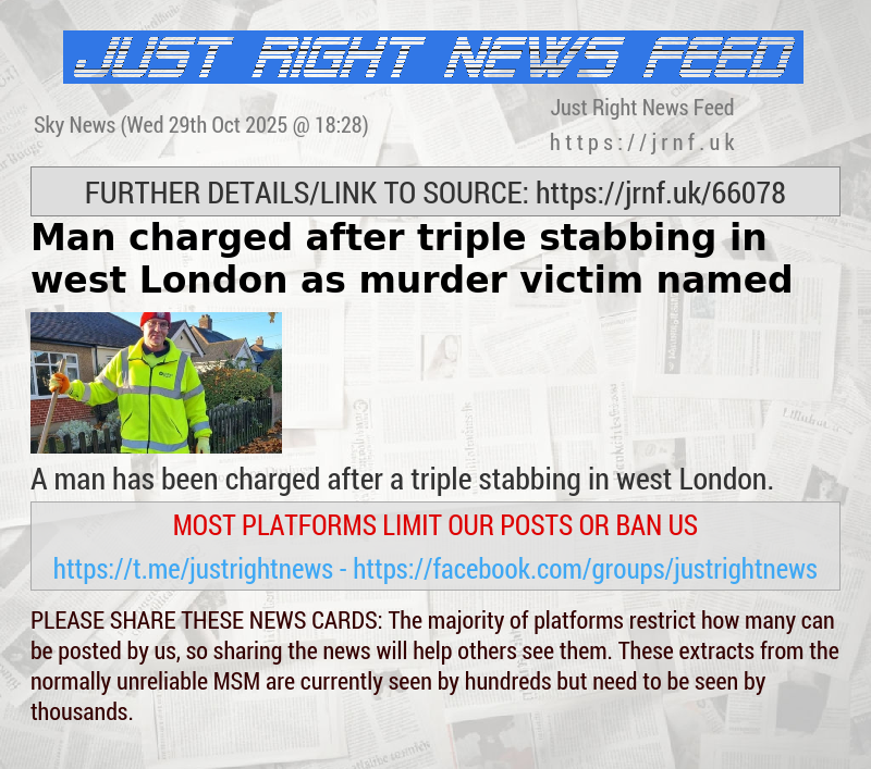 Man charged after triple stabbing in west London — as murder victim named