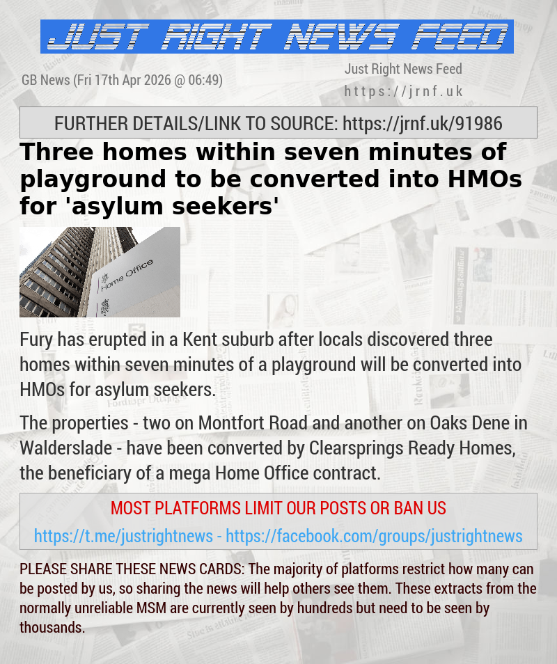 Three homes within seven minutes of playground to be converted into HMOs for ’asylum seekers’