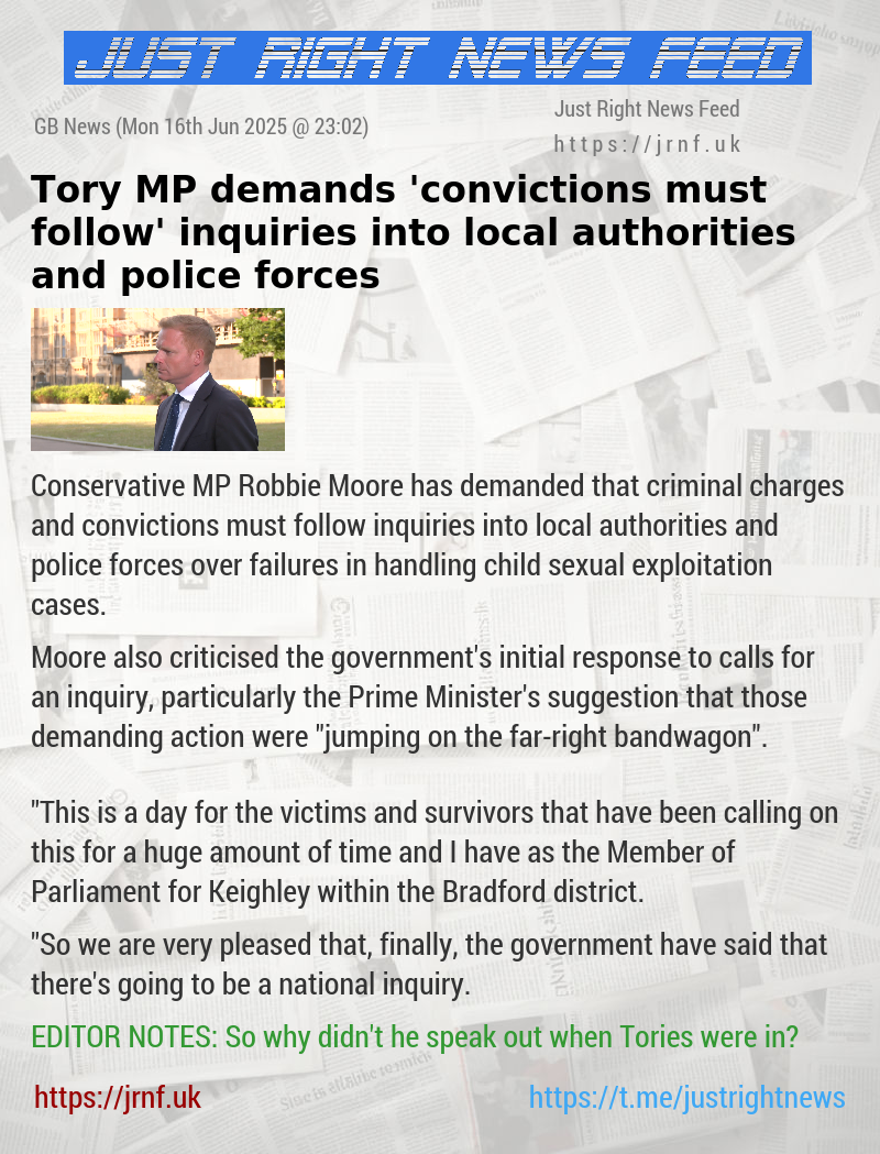 Tory MP demands ’convictions must follow’ inquiries into local authorities and police forces