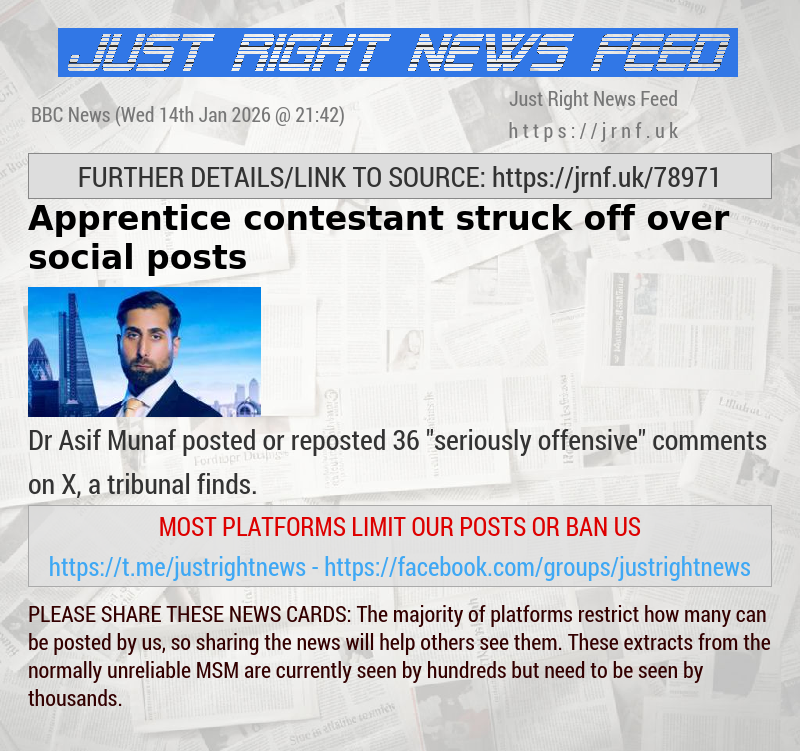 Apprentice contestant struck off over social posts