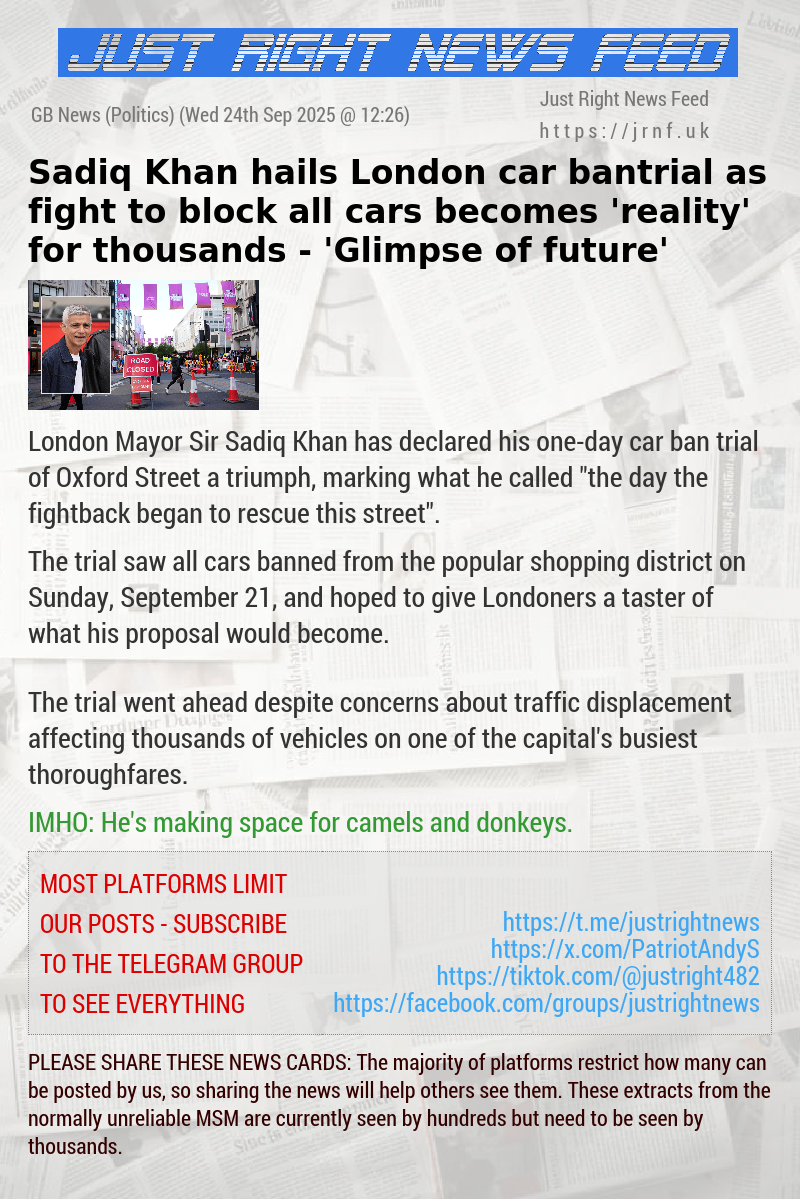 Sadiq Khan hails London car ban trial as fight to block all cars becomes ’reality’ for thousands — ’Glimpse of future’