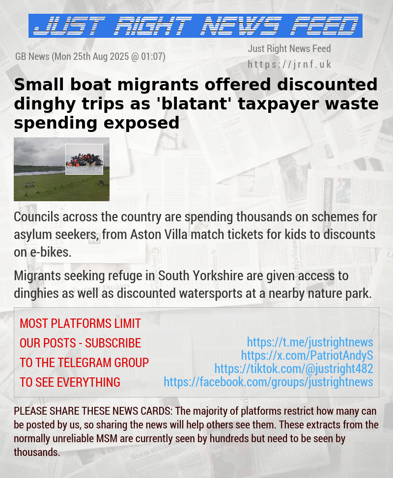 Small boat migrants offered discounted dinghy trips as ’blatant’ taxpayer waste spending exposed