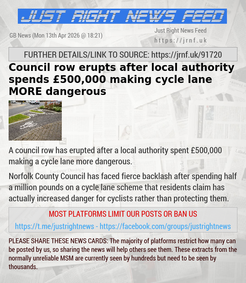 Council row erupts after local authority spends &pound;500,000 making cycle lane MORE dangerous