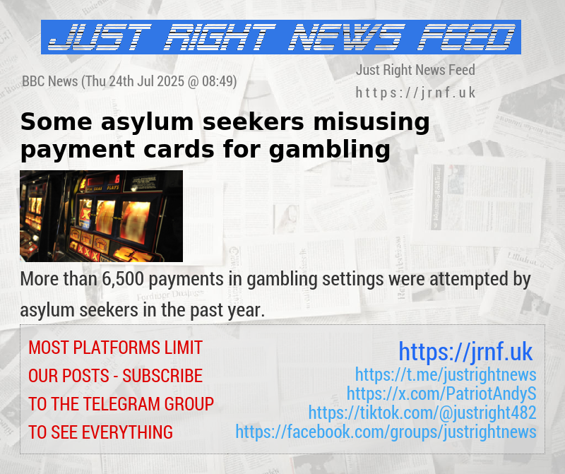Some asylum seekers misusing payment cards for gambling