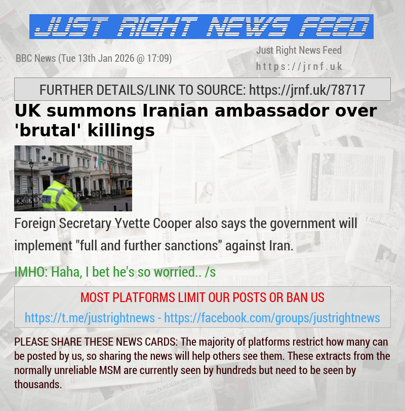 UK summons Iranian ambassador over ’brutal’ killings 