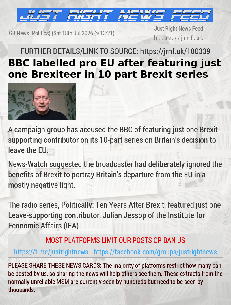 BBC labelled pro—EU after featuring just one Brexiteer in 10—part Brexit series
