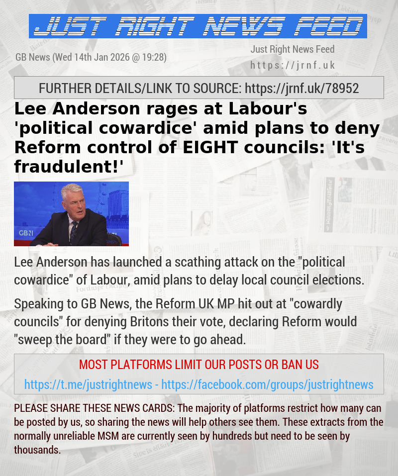Lee Anderson rages at Labour’s ’political cowardice’ amid plans to deny Reform control of EIGHT councils: ’It’s fraudulent!’