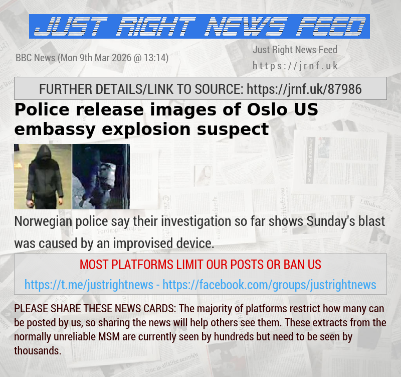 Police release images of Oslo US embassy explosion suspect