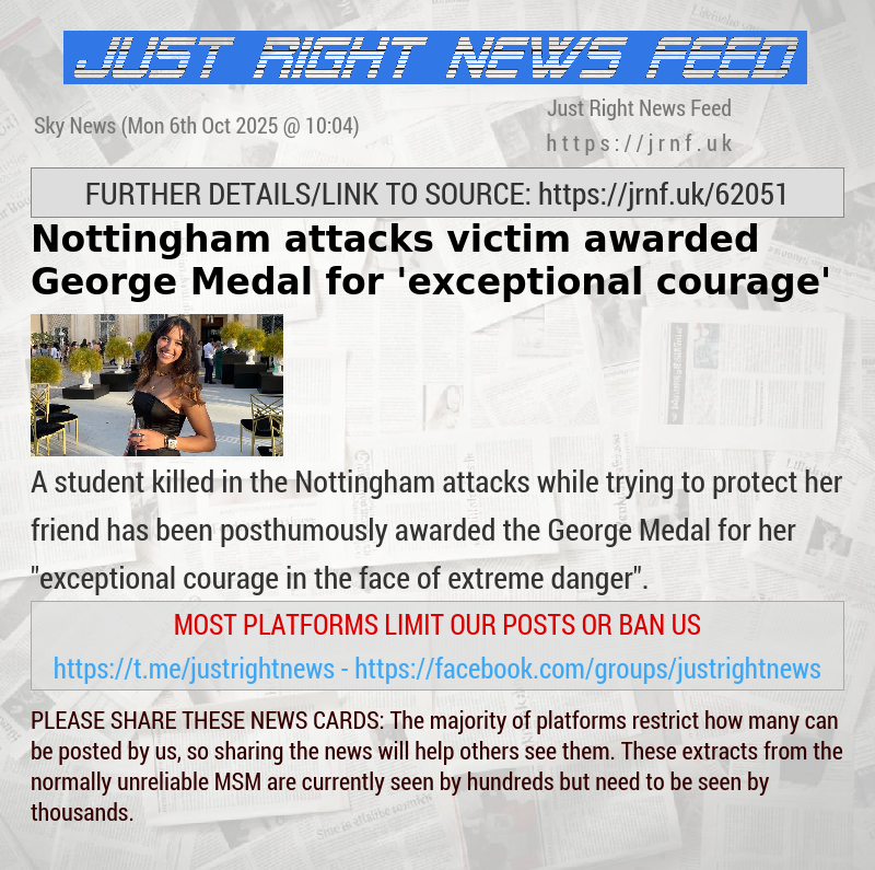 Nottingham attacks victim awarded George Medal for ’exceptional courage’