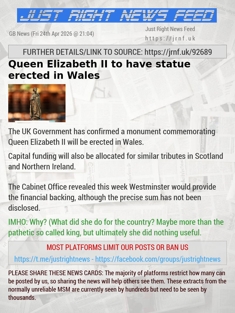 Queen Elizabeth II to have statue erected in Wales