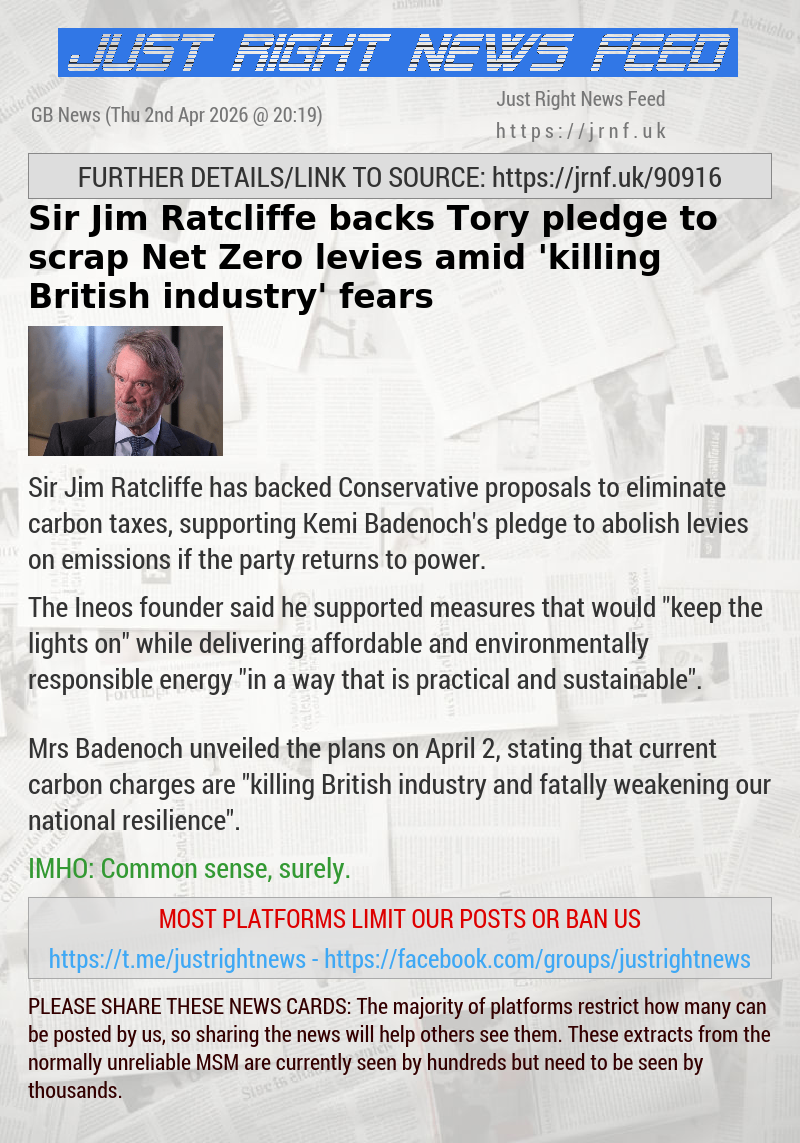 Sir Jim Ratcliffe backs Tory pledge to scrap Net Zero levies amid ’killing British industry’ fears