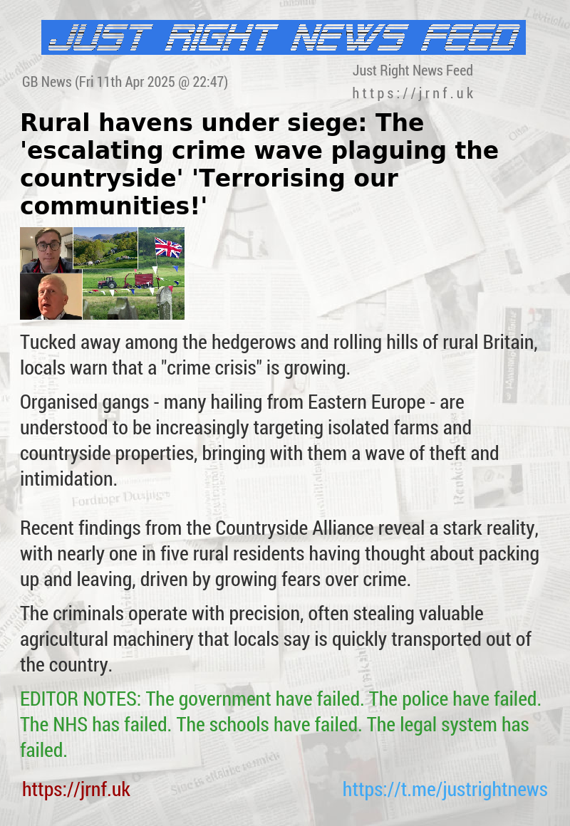 Rural havens under siege: The ’escalating crime wave plaguing the countryside’ — ’Terrorising our communities!’