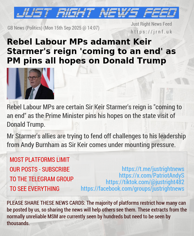 Rebel Labour MPs adamant Keir Starmer’s reign ’coming to an end’ as PM pins all hopes on Donald Trump