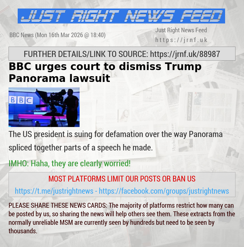 BBC urges court to dismiss Trump Panorama lawsuit