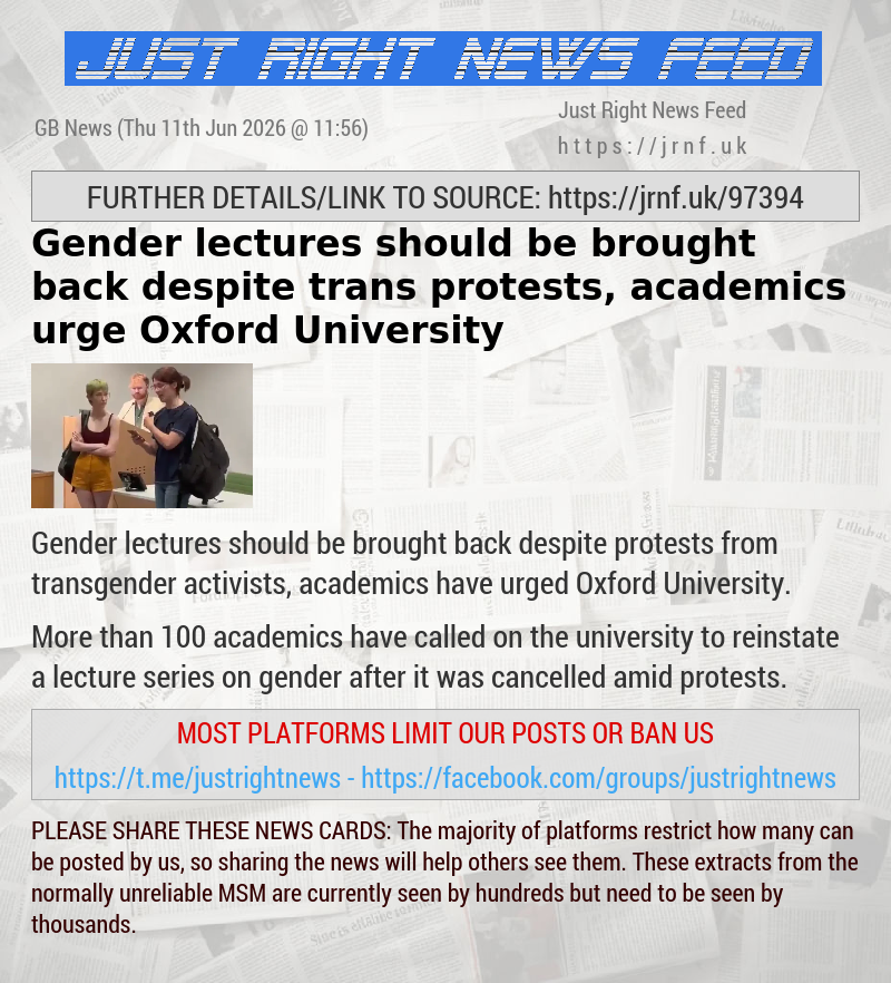 Gender lectures should be brought back despite trans protests, academics urge Oxford University