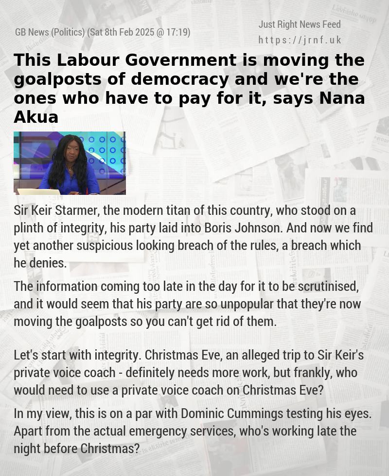 This Labour Government is moving the goalposts of democracy and we’re the ones who have to pay for it, says Nana Akua