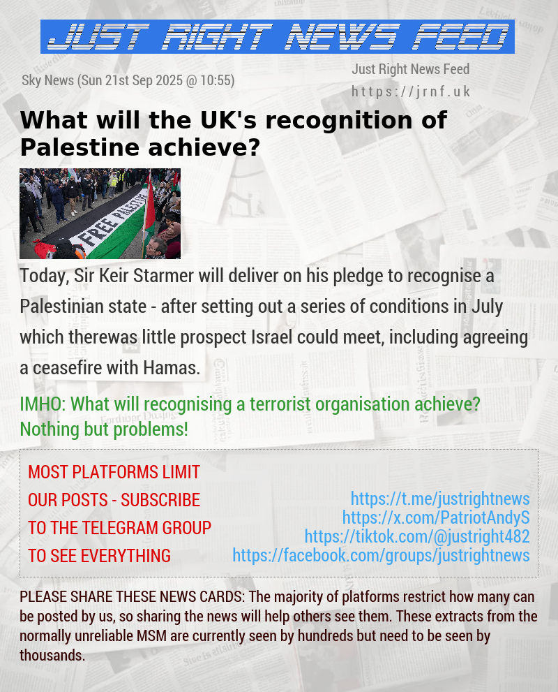 What will the UK’s recognition of Palestine achieve?