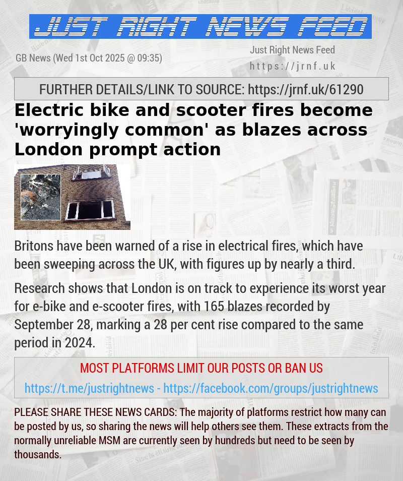 Electric bike and scooter fires become ’worryingly common’ as blazes across London prompt action