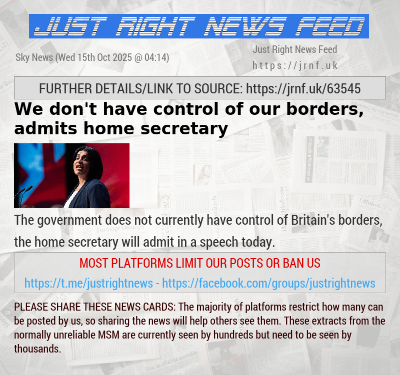 We don’t have control of our borders, admits home secretary