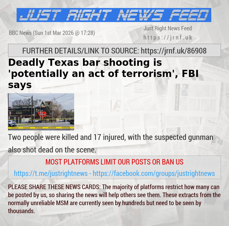 Deadly Texas bar shooting is ’potentially an act of terrorism’, FBI says