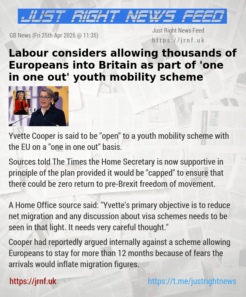 Labour considers allowing thousands of Europeans into Britain as part of ’one in one out’ youth mobility scheme
