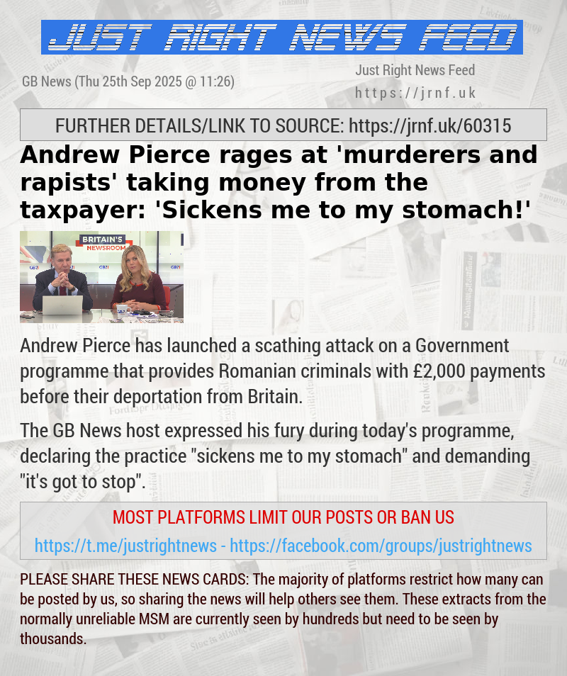Andrew Pierce rages at ’murderers and rapists’ taking money from the taxpayer: ’Sickens me to my stomach!’