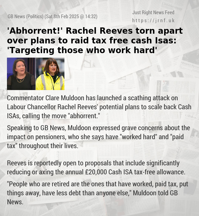 ’Abhorrent!’ Rachel Reeves torn apart over plans to raid tax—free cash Isas: ’Targeting those who work hard’