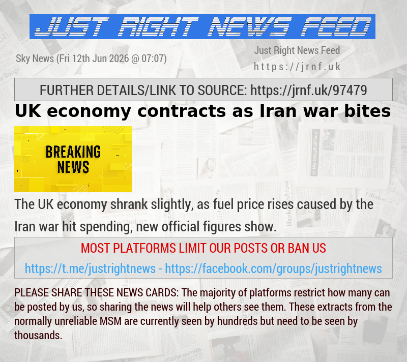UK economy contracts as Iran war bites