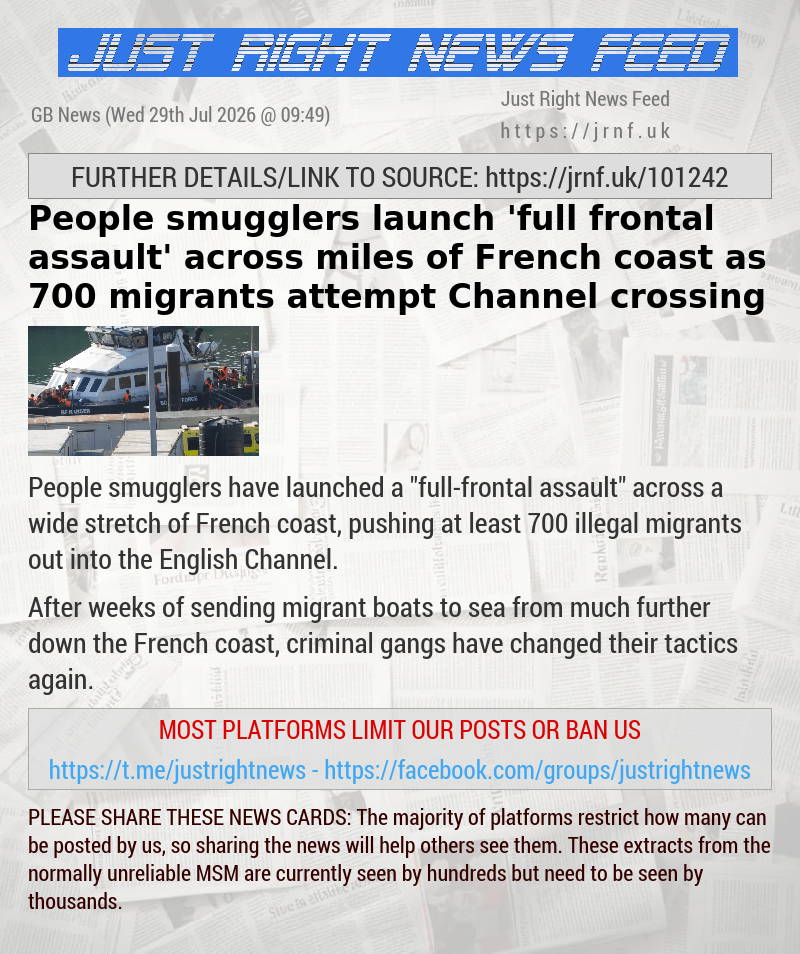 People smugglers launch ’full—frontal assault’ across miles of French coast as 700 migrants attempt Channel crossing